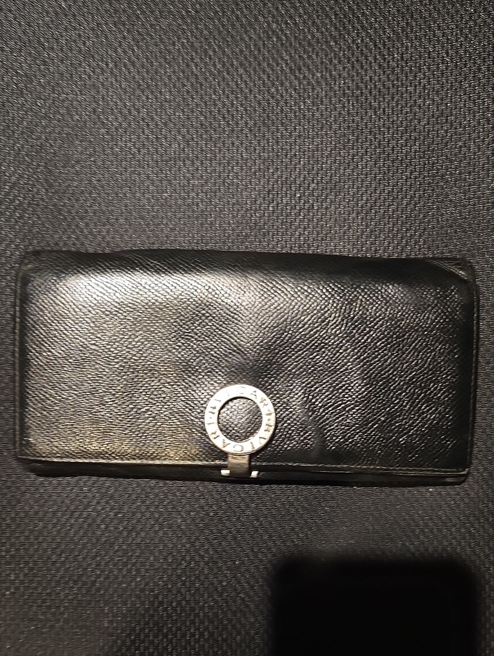 Bvlgari Black Leather Women's Wallet with Silver Accent